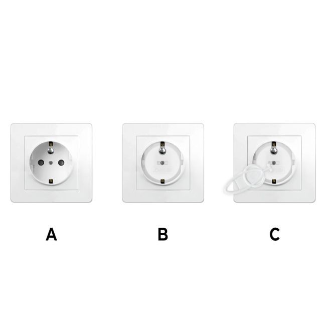 Set 12 capace de protectie pentru prize cu impamantare, cu doua cheite, SIPO EKDSBS-F20