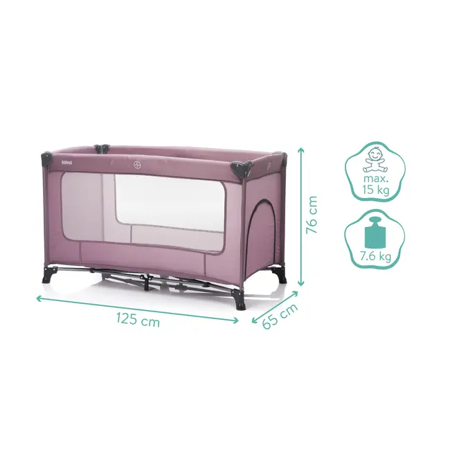 Patut pliabil Nizza raspberry, 120x60 cm, Fillikid