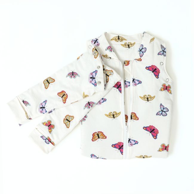 Sac de dormit cu picioruse si maneci, Butterfly Dreams, 70 cm, 2 Tog - Iarna KDESDPBD7002
