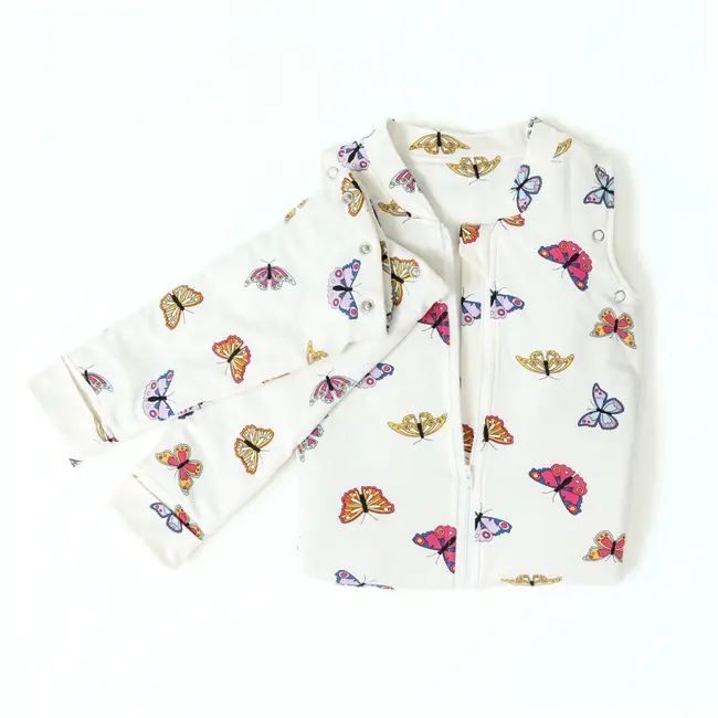 Sac de dormit cu picioruse si maneci, Butterfly Dreams, 70 cm, 3 Tog - Iarna KDESDPBD7003
