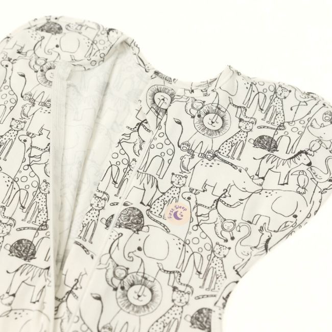 Sac de dormit nou-nascut Swaddle First Sleep Jungle Dreamland, 60 cm, 1 tog KDEFSJD01