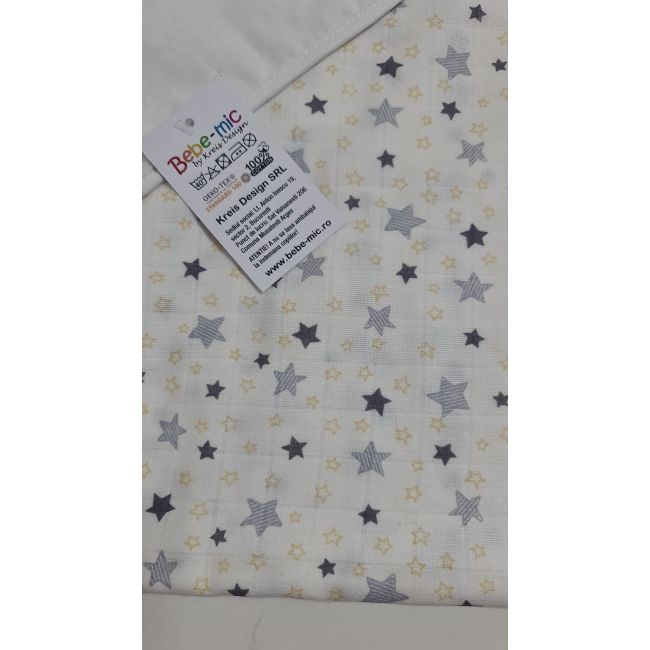 Prosop din muselina cu capison, 80x80 cm, blue Kreis design