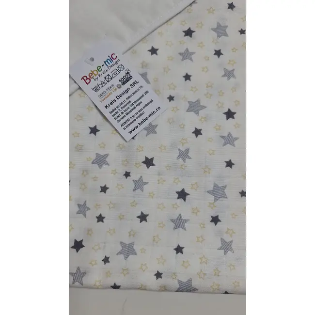 Prosop din muselina cu capison, 80x80 cm, blue Kreis design
