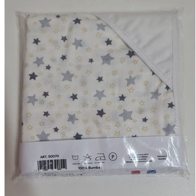 Prosop din muselina cu capison, 80x80 cm, blue Kreis design
