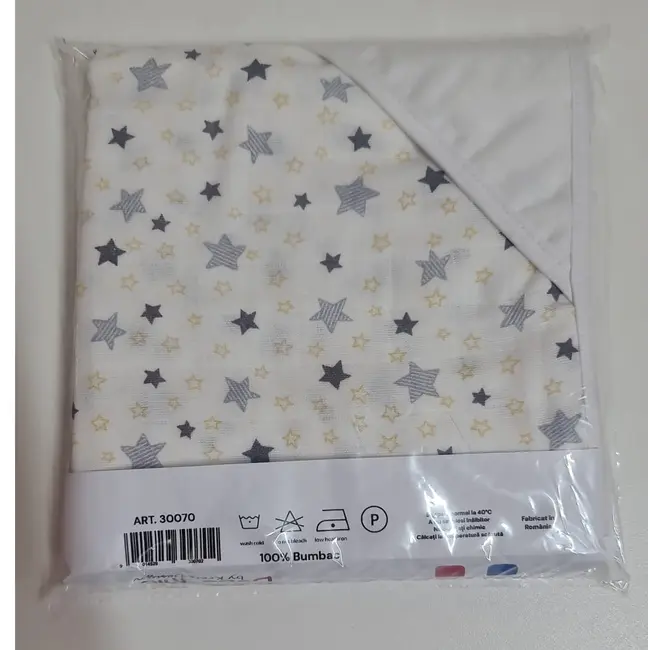 Prosop din muselina cu capison, 80x80 cm, blue Kreis design
