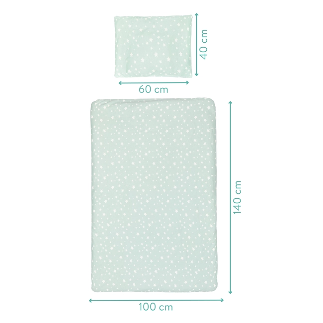 Lenjerie de pat din Jerse 2 piese Star mint Fillikid