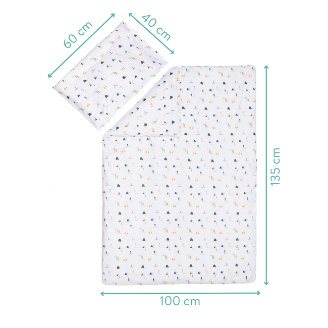 Lenjerie de pat din Jerse 2 piese casute Fillikid