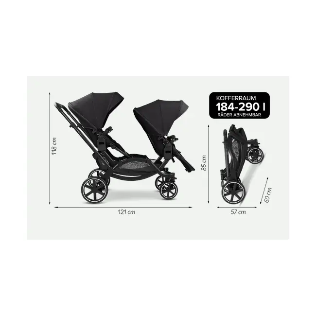 Carucior gemeni Zoom 2 Coal ABC Design