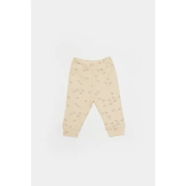 Set 3 piese:bluza, pantaloni si caciulita Printed, BabyCosy, 50% modal+50% bumbac, Stone (Marime: 6-9 luni) JEMBC-CSYM25504-6