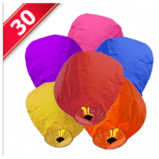 Lampioane zburatoare multicolore - LPZ-lbl Set 30 bucati