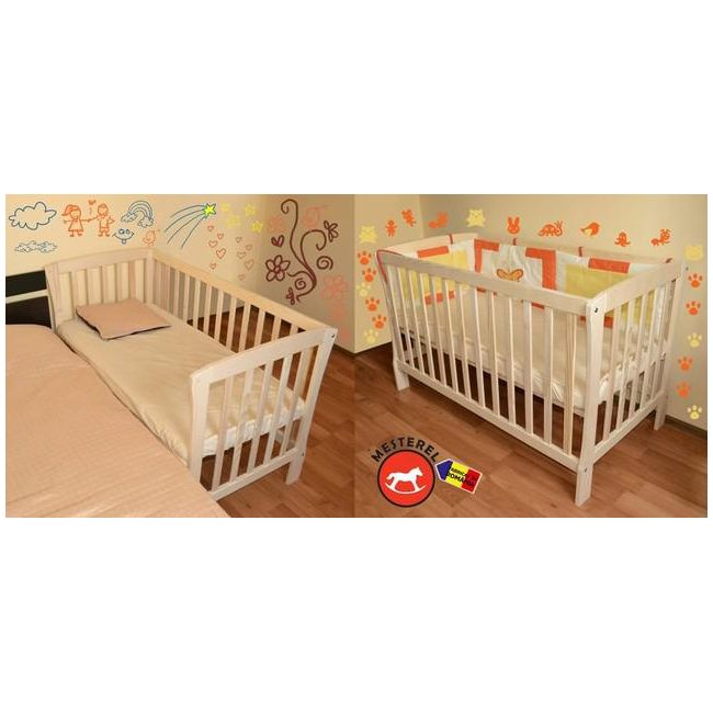 Patut pentru bebe junior Mos Ene natur, nu include saltea - MES006