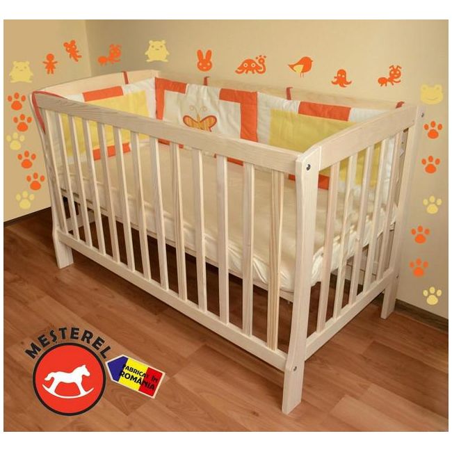 Patut pentru bebe junior Mos Ene natur, nu include saltea - MES006