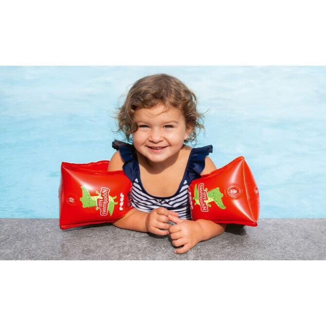 Aripioare de inot pentru copii, cu insertie din material moale, 11–30kg (1-6 ani), rosu, Reer MySwimBuddy Armbands, 66024