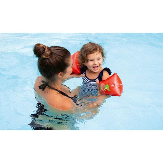 Aripioare de inot pentru copii, cu insertie din material moale, 11–30kg (1-6 ani), rosu, Reer MySwimBuddy Armbands, 66024