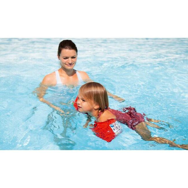 Aripioare de inot pentru copii, cu insertie din material moale, 11–30kg (1-6 ani), rosu, Reer MySwimBuddy Armbands, 66024