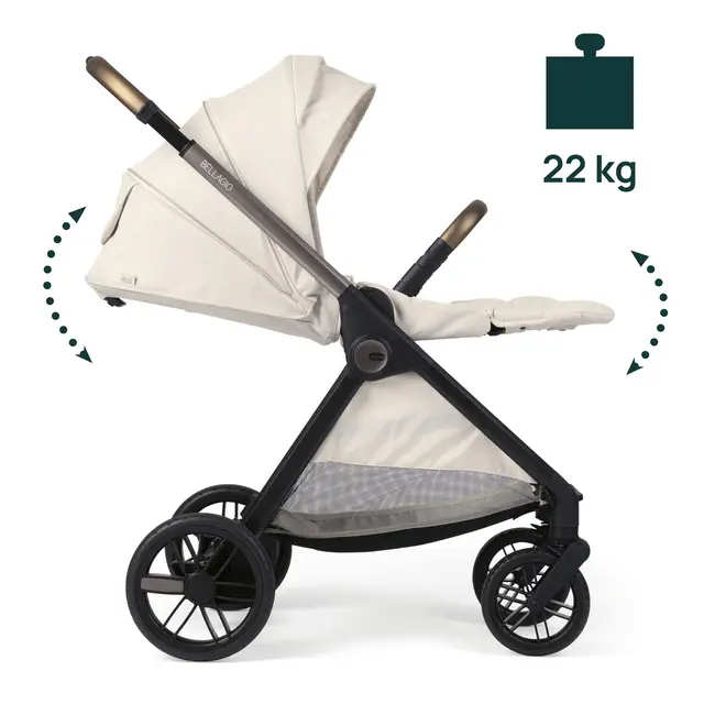 Carucior copii 3 in 1 Chicco Bellagio, Amber Glow (bej deschis), First Seat Recline, 0luni+ CHC8713650+8713750+8710050-8