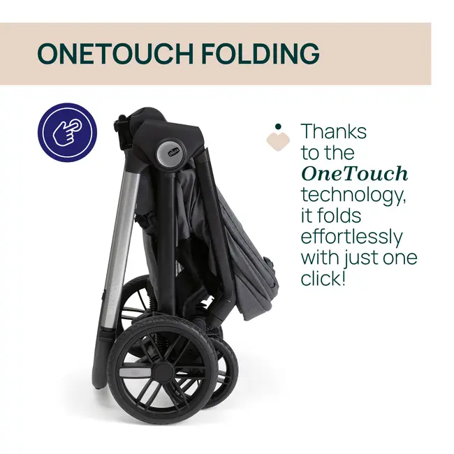 Carucior copii 3 in 1 Chicco Bellagio, Black Satin (gri inchis), 0luni+ CHC8713645+8713745+8714645-8