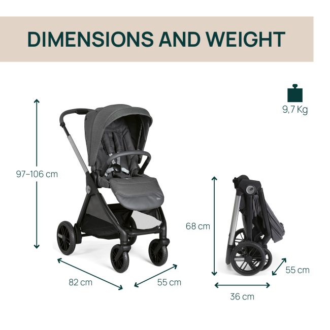 Carucior copii 3 in 1 Chicco Bellagio, Black Satin (gri inchis), 0luni+ CHC8713645+8713745+8714645-8
