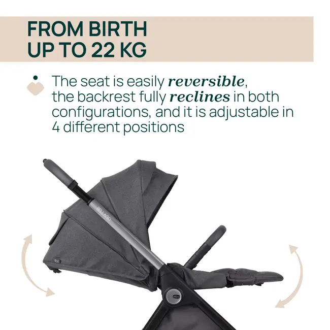 Carucior copii 3 in 1 Chicco Bellagio, Black Satin (gri inchis), 0luni+ CHC8713645+8713745+8714645-8