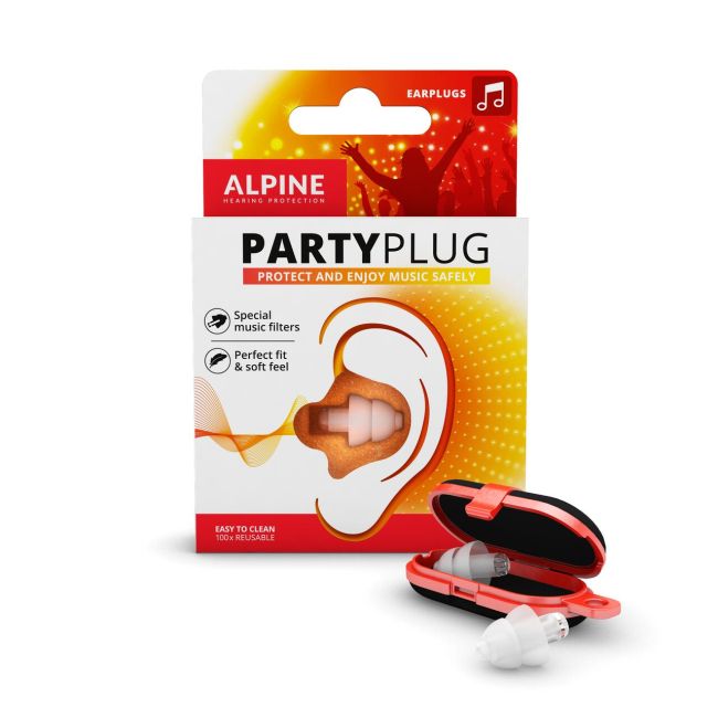 Dopuri de urechi antifonice pentru adulti cu filtru special pentru muzica, reutilizabile, transparente, protectie zgomote SNR 19dB, ideale pentru petreceri si concerte, ALPINE PartyPlug ALP23558