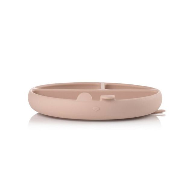 Farfurie BLW, Din silicon, Cu ventuze, 17 x 17 x 4 cm, BPA Free, Pale BYN8420421089347