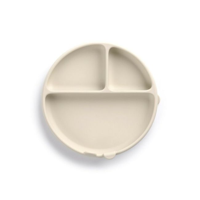Farfurie BLW, Din silicon, Cu ventuze, 17 x 17 x 4 cm, BPA Free, Sand BYN8420421089521