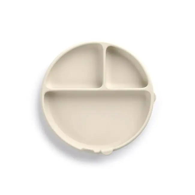 Farfurie BLW, Din silicon, Cu ventuze, 17 x 17 x 4 cm, BPA Free, Sand BYN8420421089521
