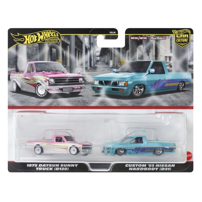 HOT WHEELS PREMIUM SET 2 MASINUTE METALICE DATSUN SUNNY TRUCK SI NISSAN HARDBODY SCARA 1:64 VIVMTHBL96_HRR78