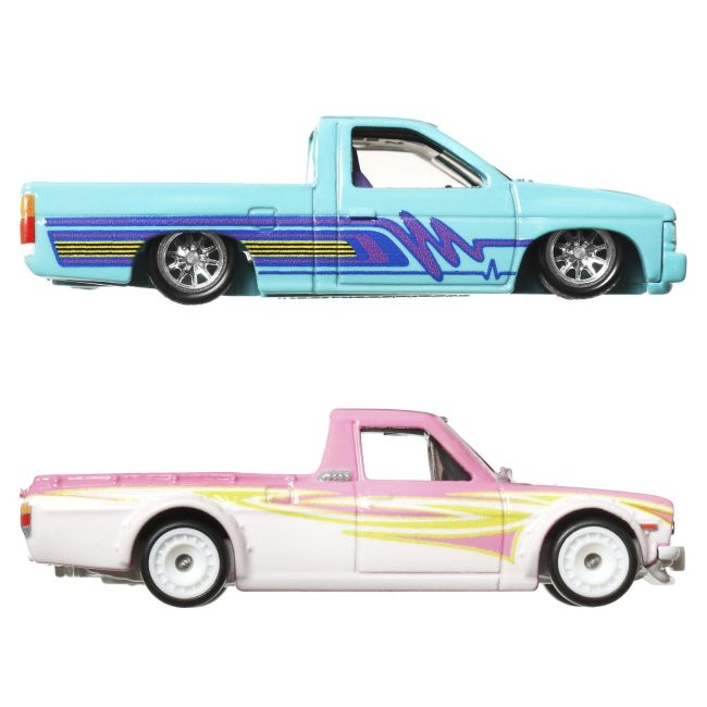 HOT WHEELS PREMIUM SET 2 MASINUTE METALICE DATSUN SUNNY TRUCK SI NISSAN HARDBODY SCARA 1:64 VIVMTHBL96_HRR78