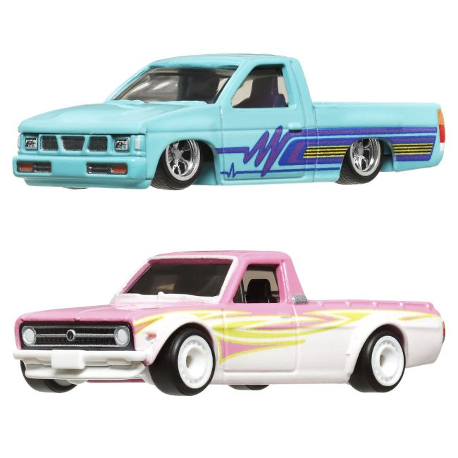 HOT WHEELS PREMIUM SET 2 MASINUTE METALICE DATSUN SUNNY TRUCK SI NISSAN HARDBODY SCARA 1:64 VIVMTHBL96_HRR78