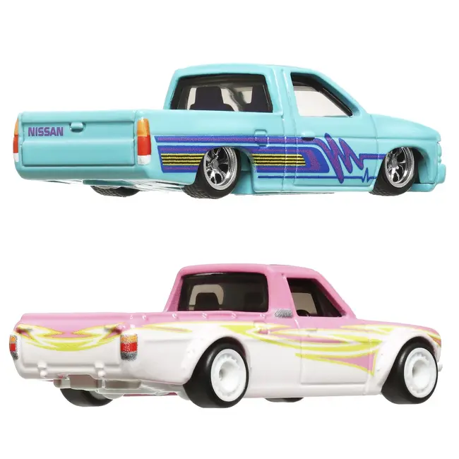 HOT WHEELS PREMIUM SET 2 MASINUTE METALICE DATSUN SUNNY TRUCK SI NISSAN HARDBODY SCARA 1:64 VIVMTHBL96_HRR78