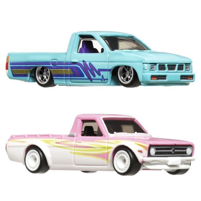 HOT WHEELS PREMIUM SET 2 MASINUTE METALICE DATSUN SUNNY TRUCK SI NISSAN HARDBODY SCARA 1:64 VIVMTHBL96_HRR78