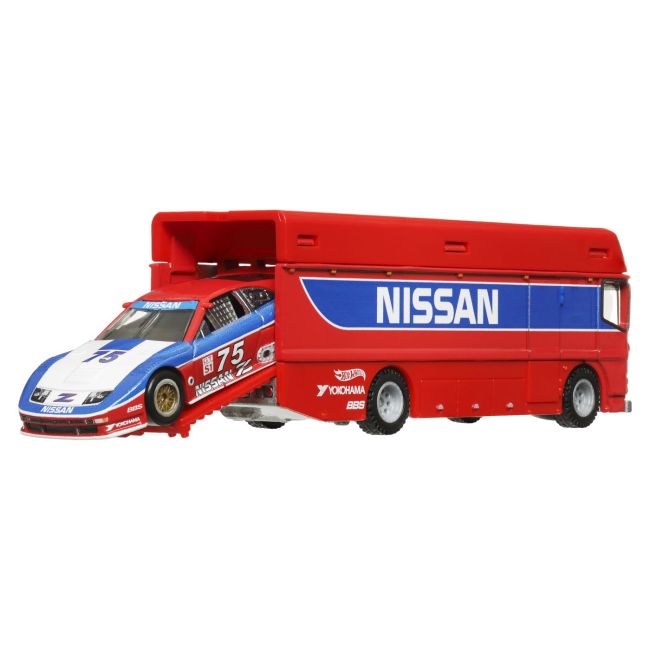 HOT WHEELS TRANSPORTATOR EURO HAULER CU MASINUTA NISSAN 300 ZX GTS SCARA 1:64 VIVMTFLF56_HRV44