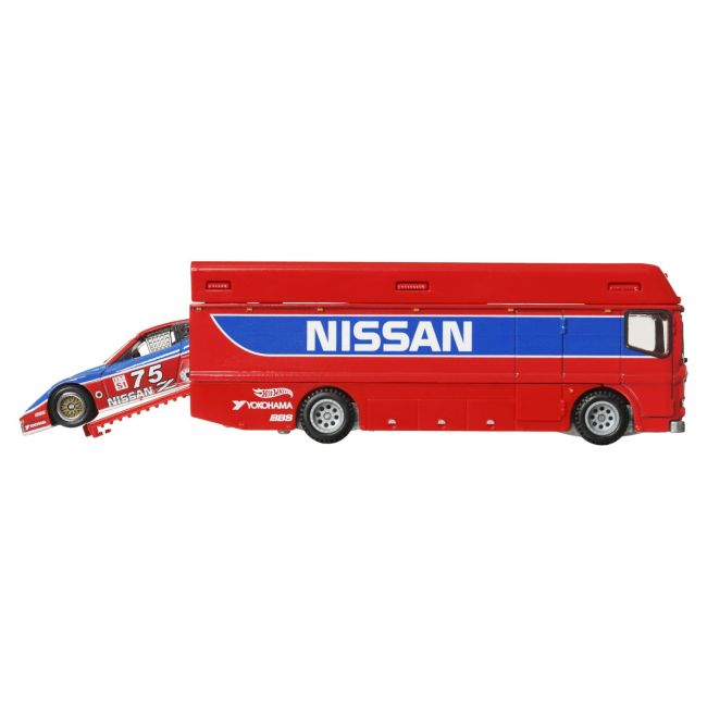 HOT WHEELS TRANSPORTATOR EURO HAULER CU MASINUTA NISSAN 300 ZX GTS SCARA 1:64 VIVMTFLF56_HRV44