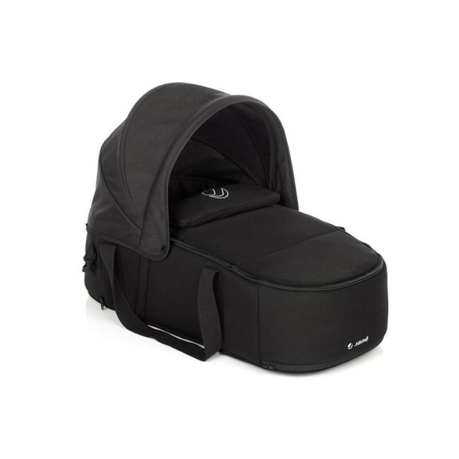 Landou portabil, Jane, Montare in carucior, Cu manere, Cu salteluta, 95% materiale reciclate cu protectie UPF50, 67x29.5x43 cm, 0-9 Kg, Cold Black BYN8420421085929