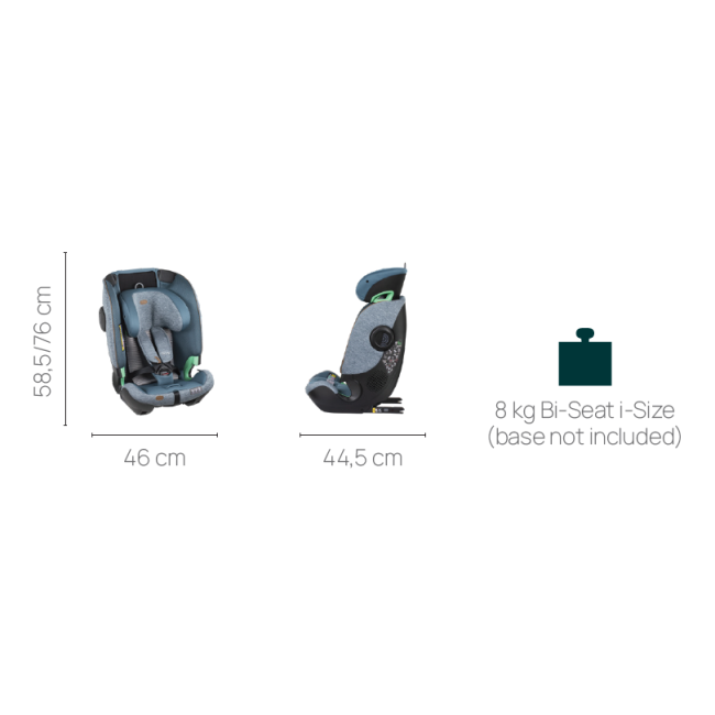 Scaun auto Chicco Bi-Seat i-Size Air fara baza Isofix, BlackMel, 61-150 cm, 4luni-12ani CHC8710416-8