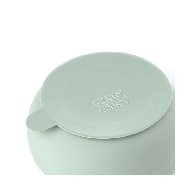 Set de masa, Jane, Din silicon, 2 piese, Cu bol si lingurita, BPA Free, Mint BYN8420421089330