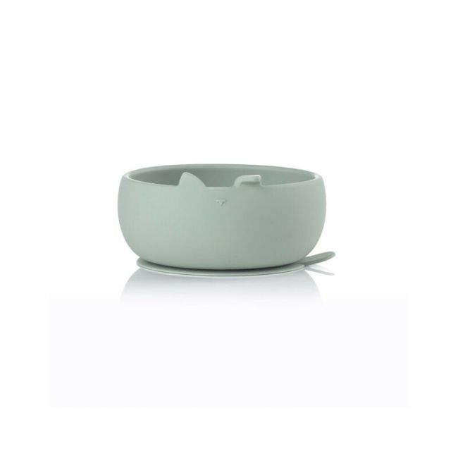 Set de masa, Jane, Din silicon, 2 piese, Cu bol si lingurita, BPA Free, Mint BYN8420421089330