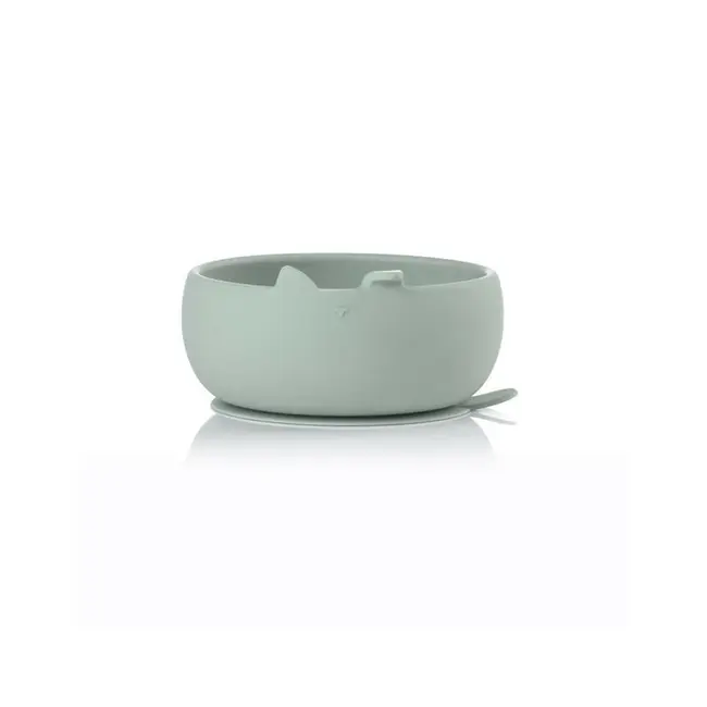 Set de masa, Jane, Din silicon, 2 piese, Cu bol si lingurita, BPA Free, Mint BYN8420421089330