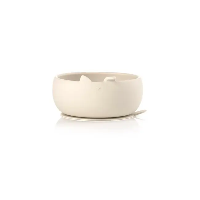 Set de masa, Jane, Din silicon, 2 piese, Cu bol si lingurita, BPA Free, Sand BYN8420421089514