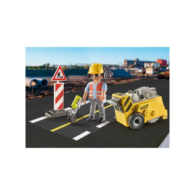 Playmobil - Set Cadou Dispozitiv De Taiere Asfalt ARTPM71185
