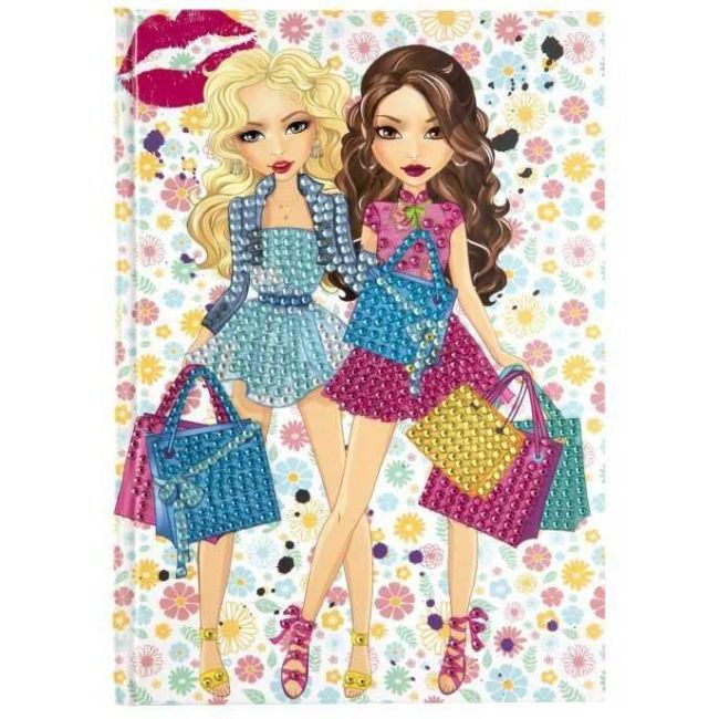 Agenda Besties A5 cu Diamond Painting Grafix GR140008 BBJGR140008_Albastru