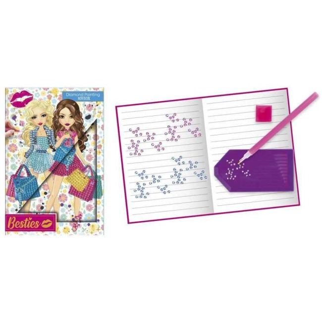 Agenda Besties A5 cu Diamond Painting Grafix GR140008 BBJGR140008_Albastru