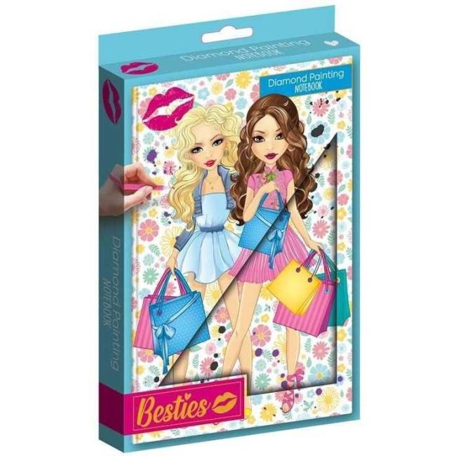 Agenda Besties A5 cu Diamond Painting Grafix GR140008 BBJGR140008_Albastru