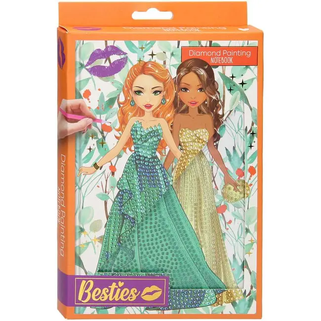 Agenda Besties A5 cu Diamond Painting Grafix GR140008 BBJGR140008_Portocaliu