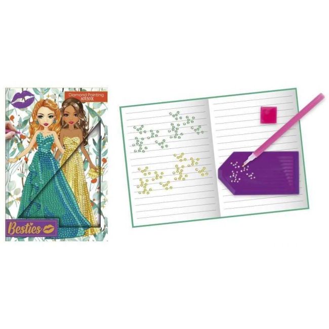 Agenda Besties A5 cu Diamond Painting Grafix GR140008 BBJGR140008_Portocaliu