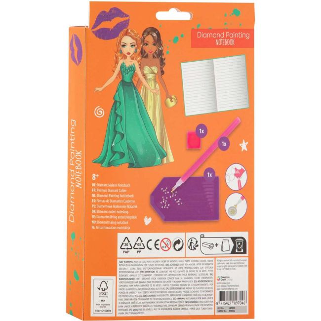 Agenda Besties A5 cu Diamond Painting Grafix GR140008 BBJGR140008_Portocaliu