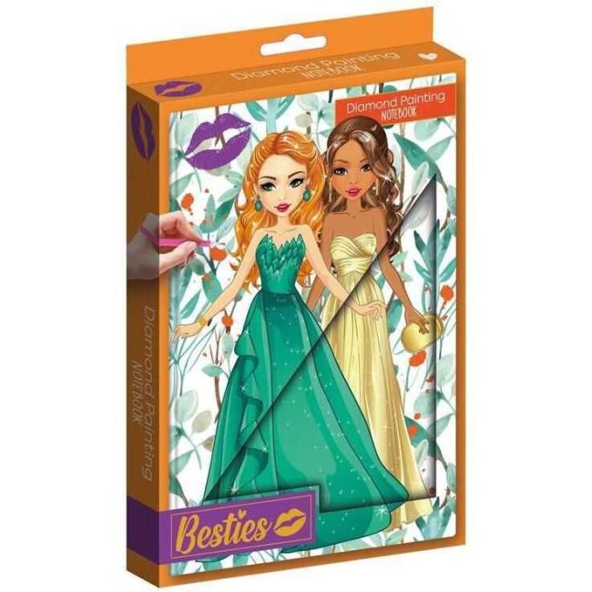 Agenda Besties A5 cu Diamond Painting Grafix GR140008 BBJGR140008_Portocaliu