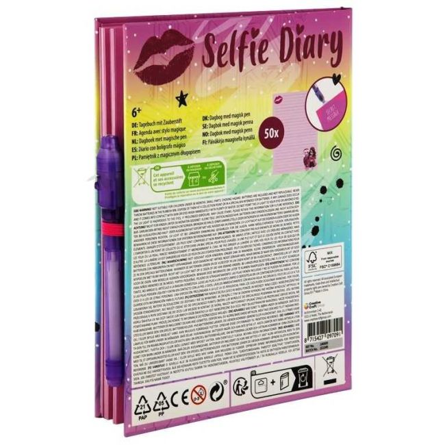 Agenda Besties Selfie 21x15 cm, 50 de file cu Stilou Magic Grafix GR140009 BBJGR140009_Initiala