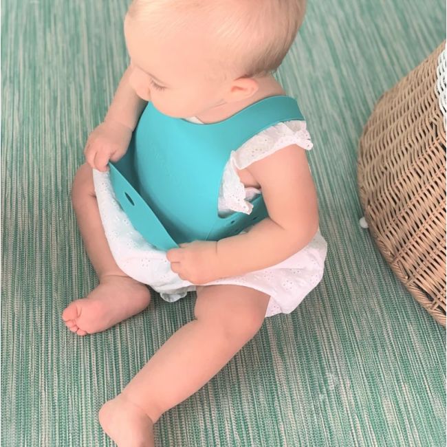 Baveta Flexi Bib Minikoioi, 100% Premium Silicone  – Aqua Green KRT101020002